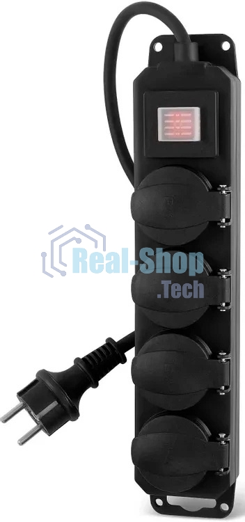 Сетевой фильтр Buro 400MDP-10-B 10м (4 розетки) черный (коробка)