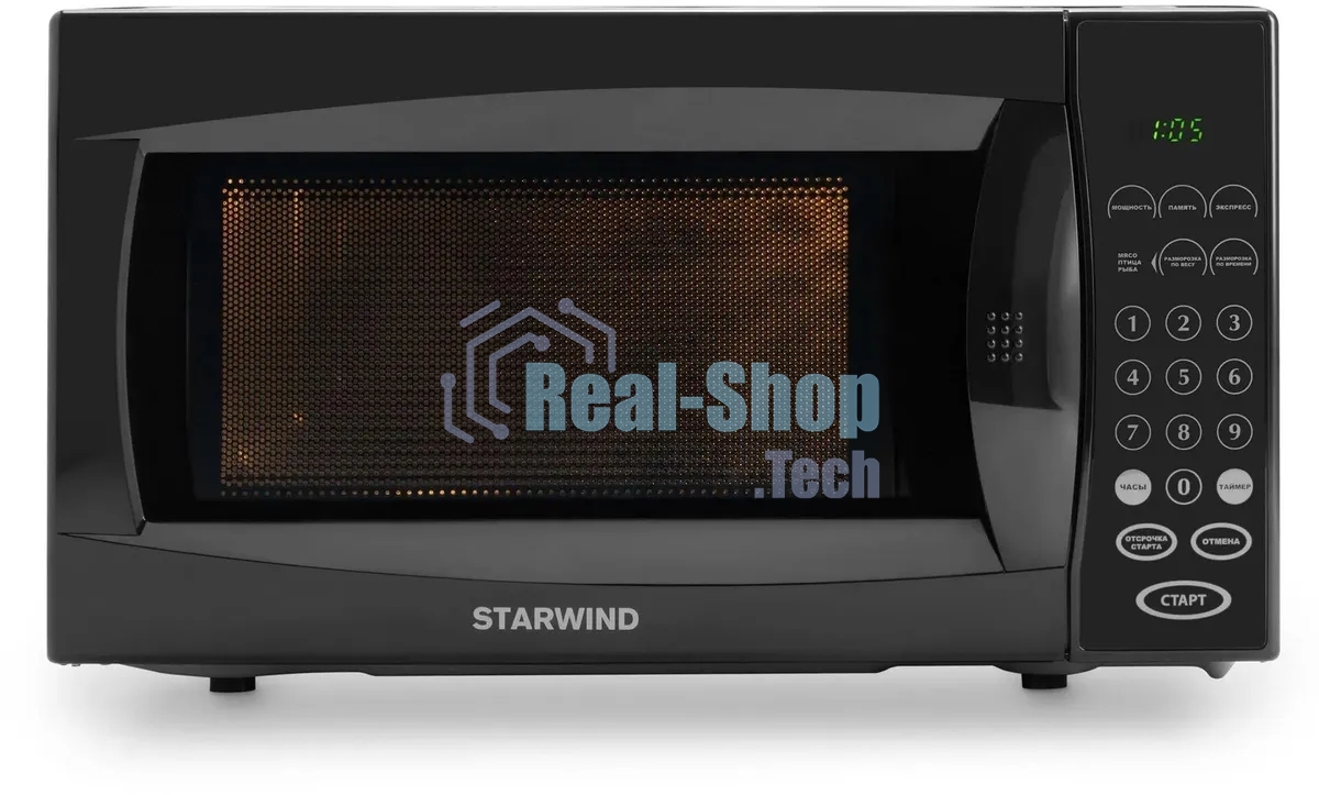 Микроволновая печь Starwind SMW5020 черный, 20 л, 700 Вт, переключатели - сенсор