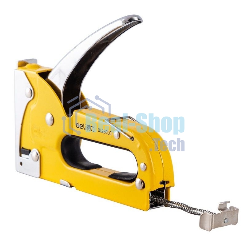 Мебельный степлер Deli DL238001 4-8мм. Полностью стальная конструкция.
