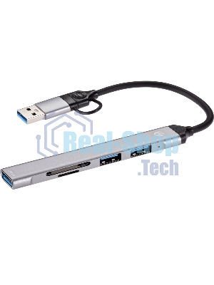 USB-концентратор VCOM DH297, USB 3.0/USB Type-C, USB/SD/TF, USB