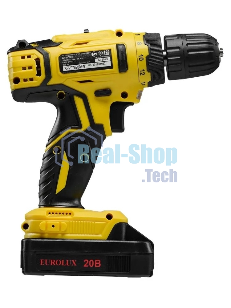 Дрель-шуруповерт аккумуляторная Eurolux ДА-20DU-2