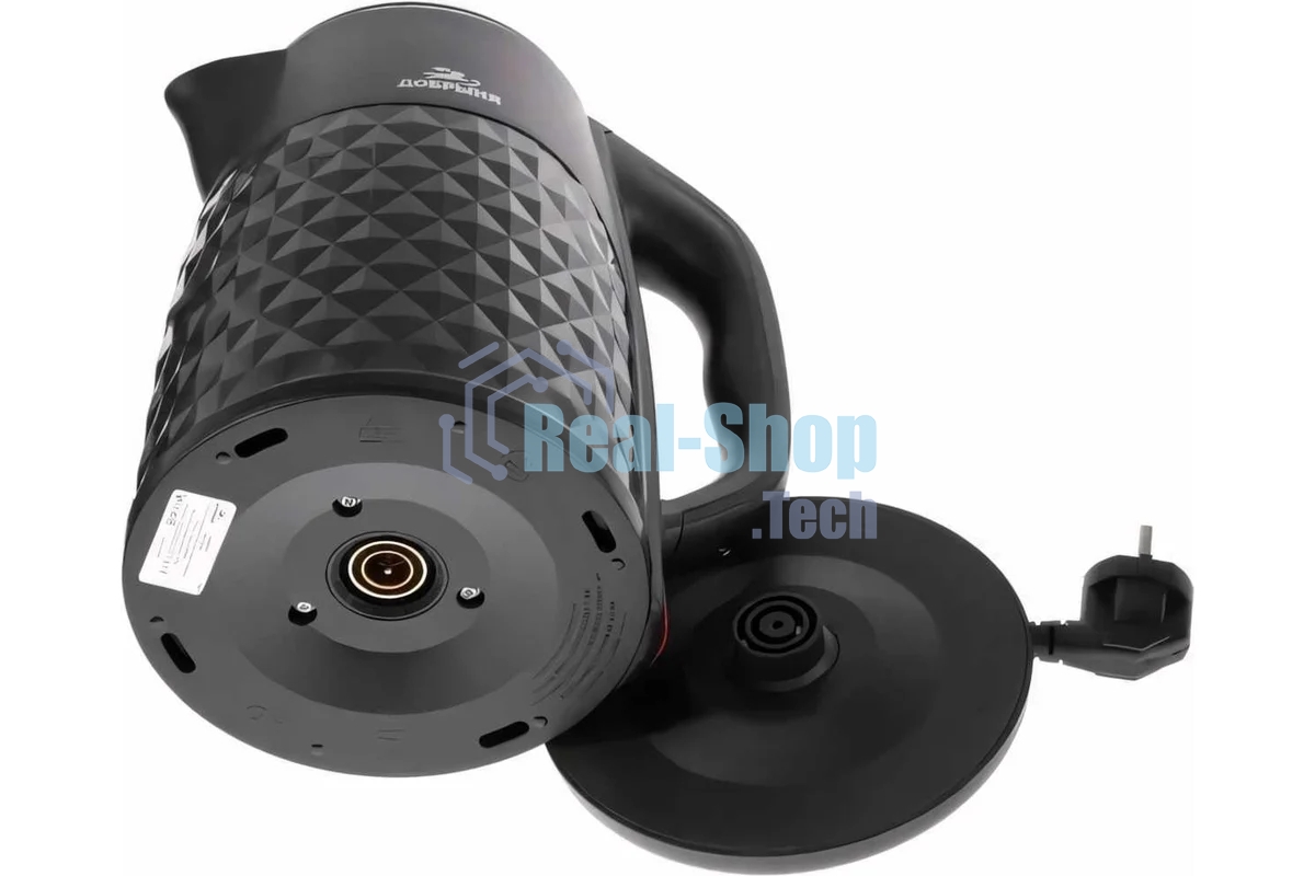 Чайник эл Добрыня DO-1237B (2,8л) 2200Вт двойная стенка нжс/пл, черный УВЕЛИЧЕННЫЙ ОБЪЕМ 2,8 литра.-Мощность: 1800-2200 Вт.-Двойные стенки-Автоотключение при закипании воды-Возможность поворота на 360 градусов-Закрытый нагревательный элемент-Сетевой индик