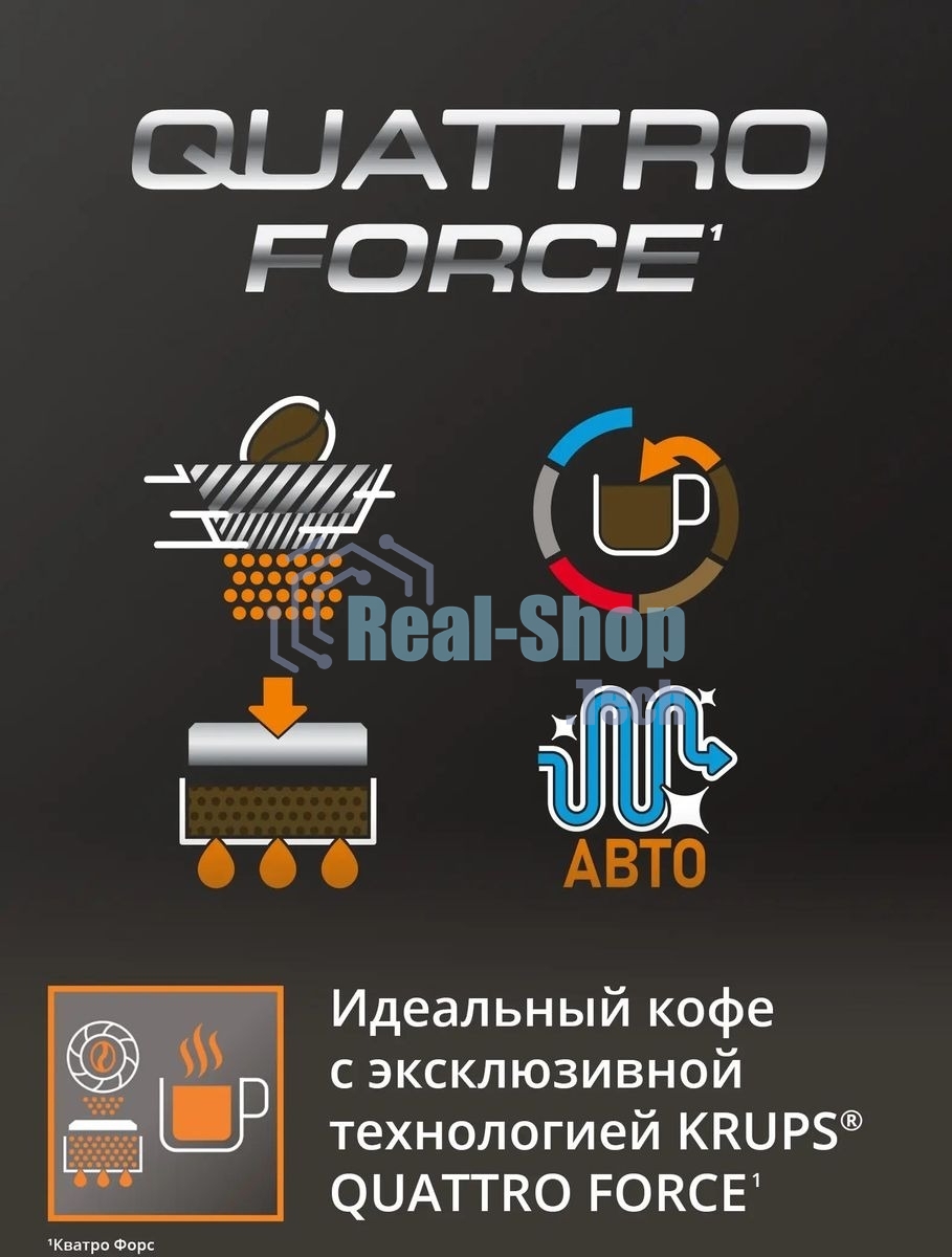 Кофемашина Krups Arabica EA811810 1450Вт черный/серебристый