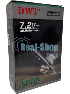 Прямошлифовальная машина (гравер) аккумуляторный DWT AGSP-07 TB /до 5000-30000 об.в мин/цанга 3.2 мм/6 скоростей/LED-подсветка/1.1 А·ч Li-ion/Type-C/черный (AGSP-07 TB)