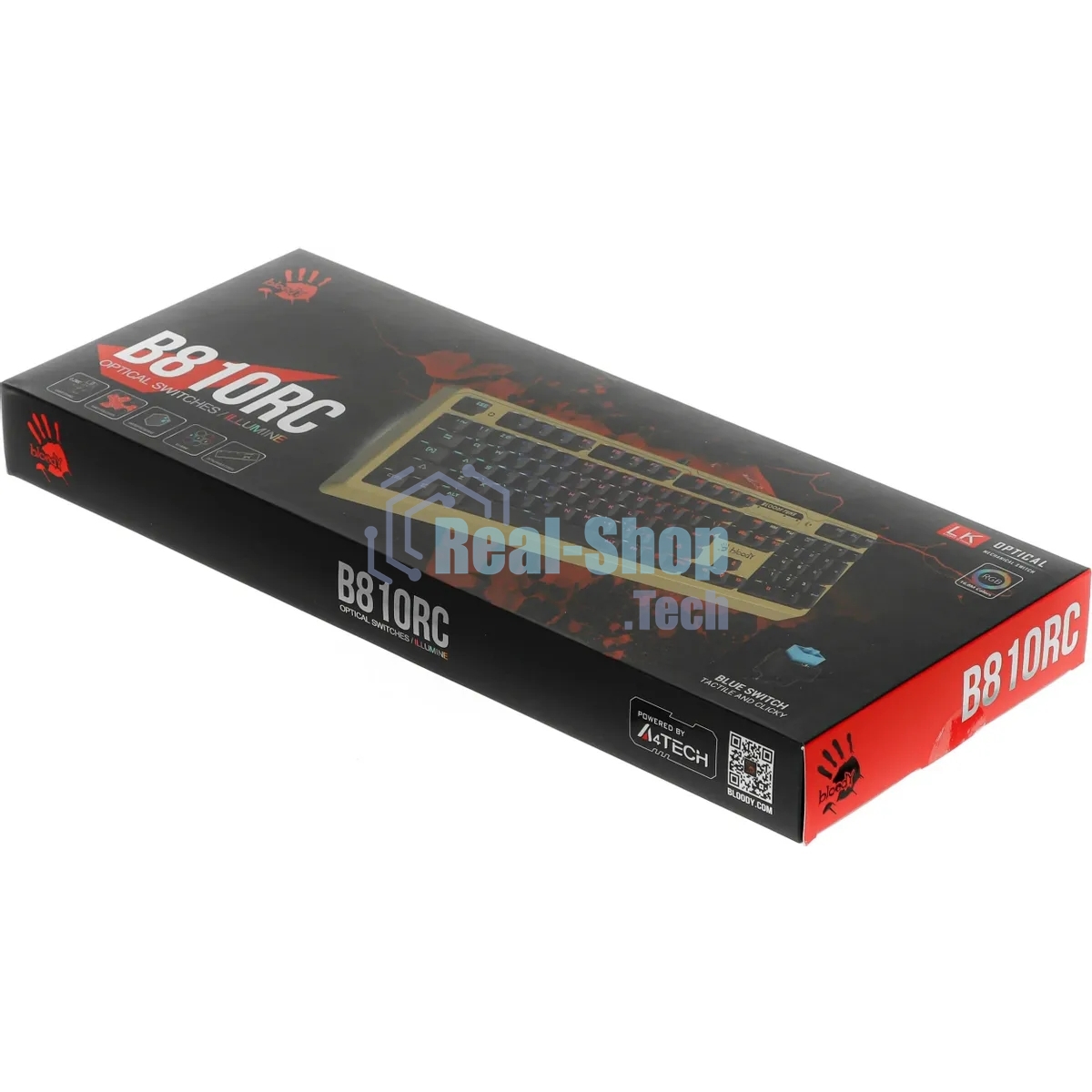 Клавиатура проводная A4Tech Bloody B810RC Punk USB желтый/черный