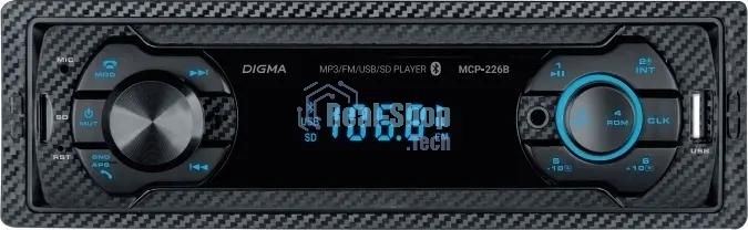 Автомагнитола Digma MCP-226B, 1 DIN, USB Type-A, AUX