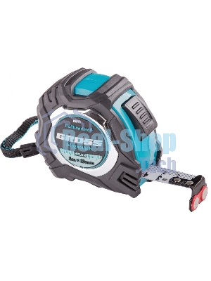 Рулетка Gross Magnetisch, 5 м х 19мм, обрезин. корпус, автоматич. фиксация, нейлон. покр., магн. зацеп