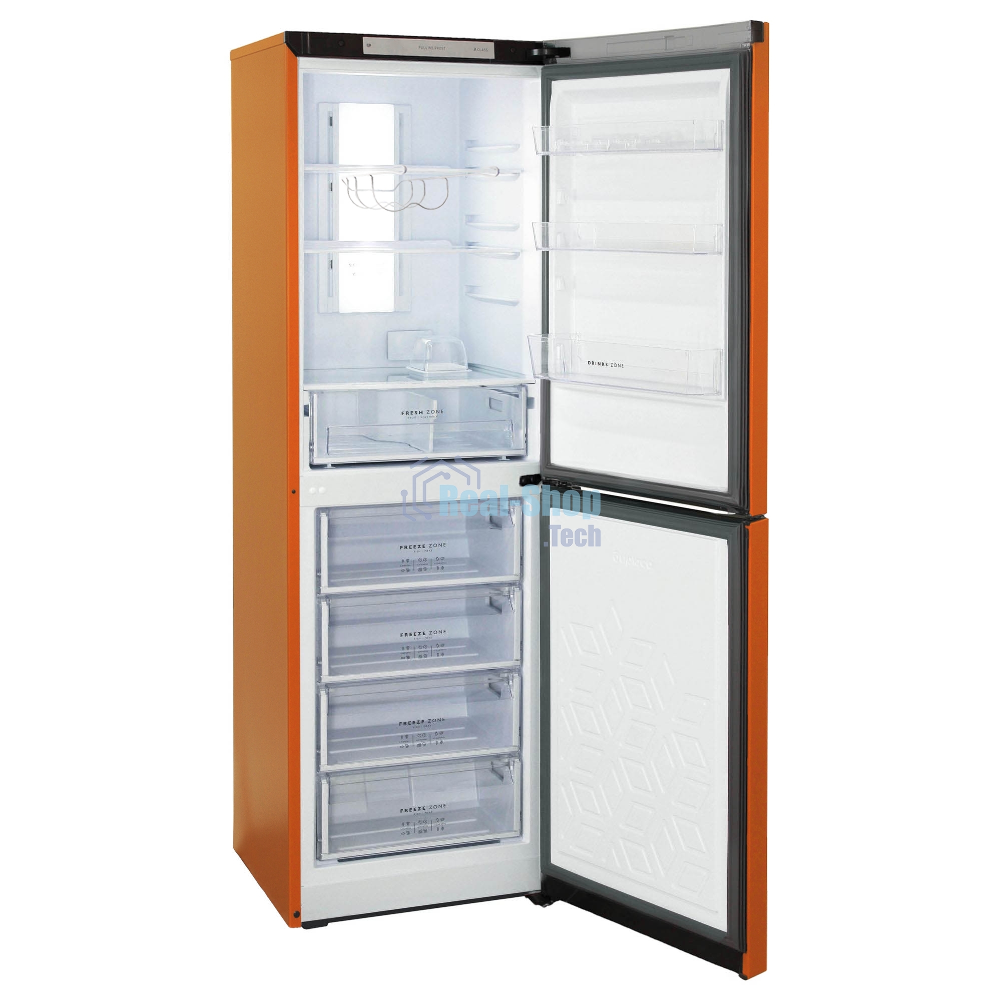 Холодильник Бирюса Б-T940NF оранжевый двухкамерный 210/130 л морозилка снизу, No Frost