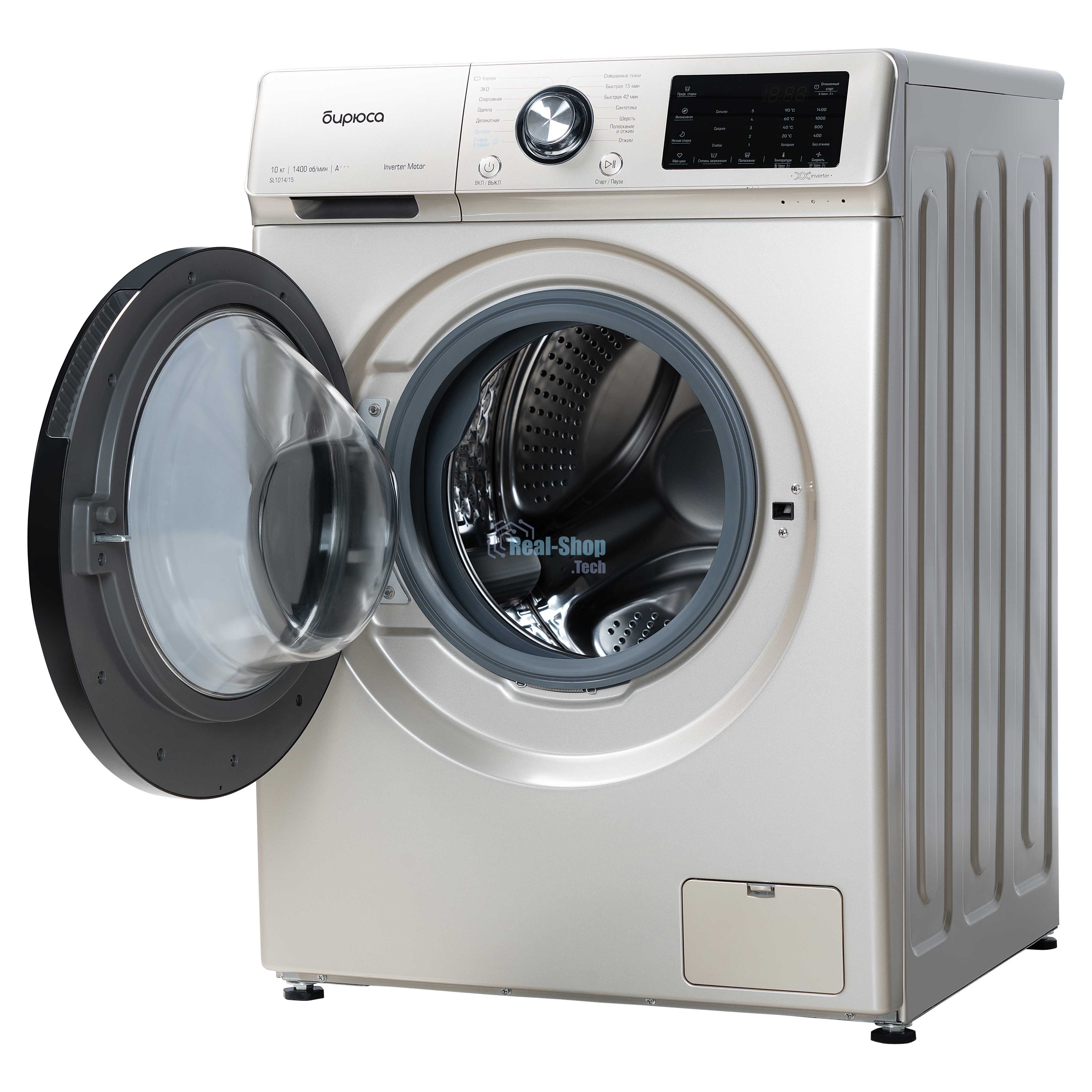 Стиральная машина Бирюса WM-SL1014/15 B золотистый, загрузка фронтальная 10 кг, 1400 об/мин, класс А+++