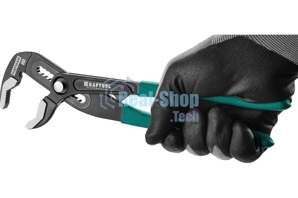 Клещи переставные KRAFTOOL 22353-25 Bulldog Cr-V, max захват 60мм, губки 6мм, 250мм