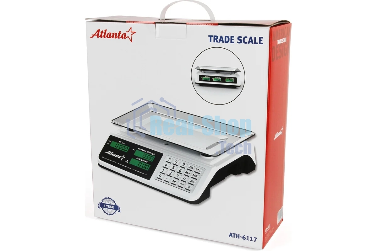 Весы торговые электронные настольные Atlanta ATH-6117 белый