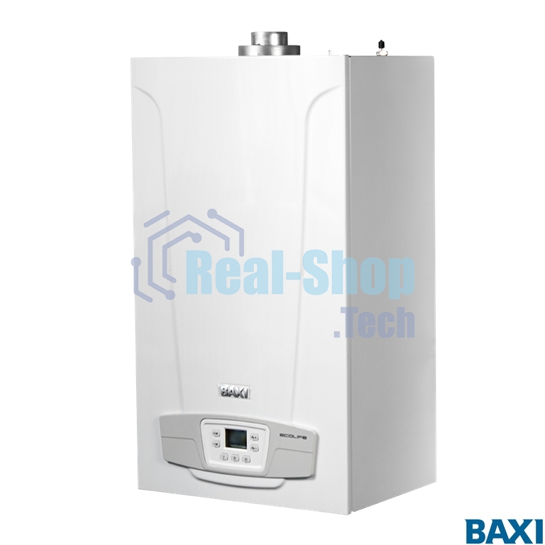 Котел газовый BAXI ECO LIFE 24F настен, 24 кВт, двухконтурный, с закрыт. кам. сгор.