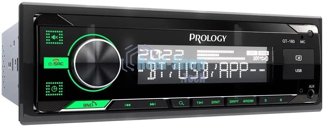 Автомагнитола Prology GT-160, 1 DIN, Bluetooth, USB Type-A, AUX, пульт ДУ