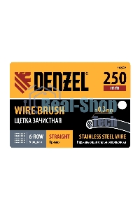 Щетка зачистная Denzel 6-и рядная, прямая проволока из нержавеющей стали с деревянной ручкой, EFP
