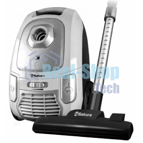 Пылесос Sakura SA-8316W черный/белый, 450/2400 Вт, уборка сухая, пылесборник мешок 4 л