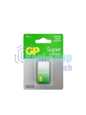 Алкалиновая батарейка GP Super Alkaline G-Tech 9V Крона - 1 шт. на блистере (1 шт.)