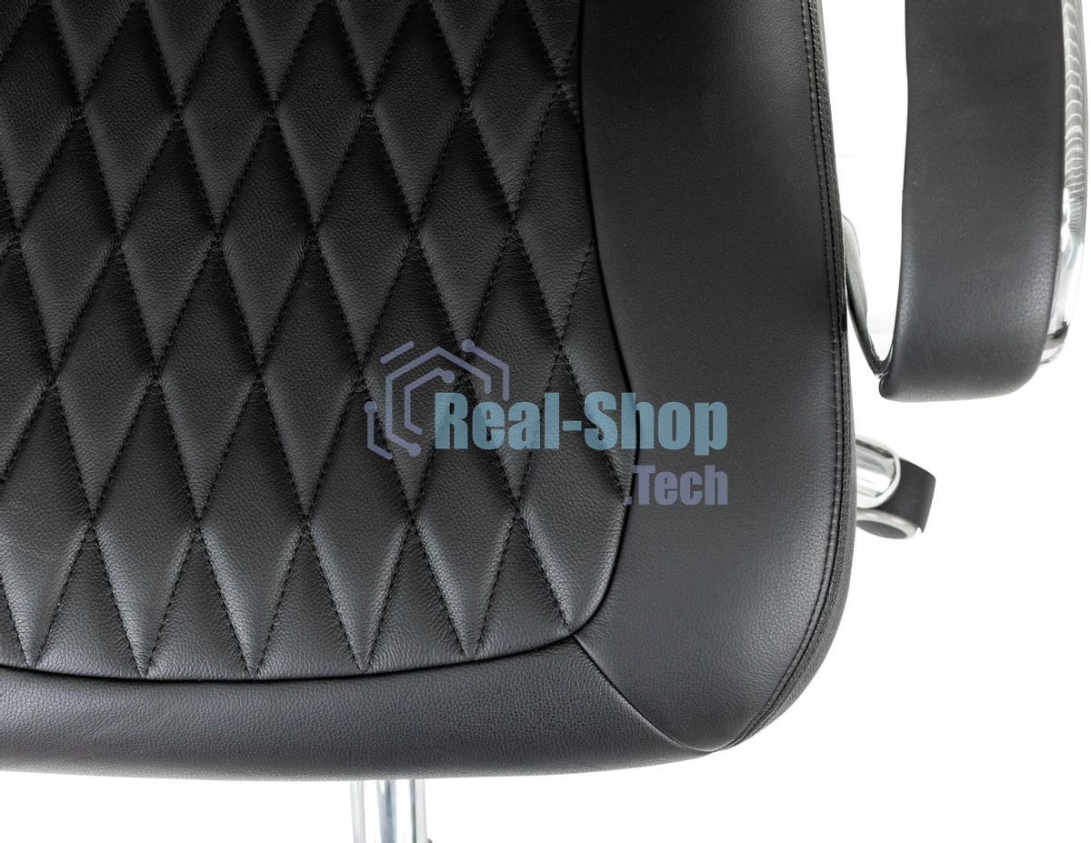 Кресло руководителя Бюрократ Aura/Black черный, кожа, крестовина полированный алюминий