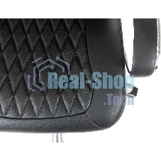 Кресло руководителя Бюрократ Aura/Black черный, кожа, крестовина полированный алюминий