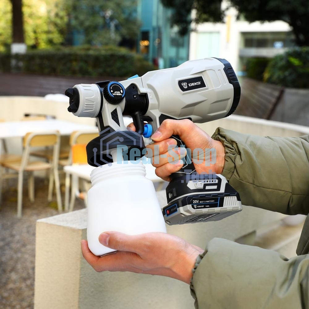 Краскопульт электрический аккумуляторный DEKO SG20DK Max, 20В, 800 мл, 1x3.0А·ч 083-1135