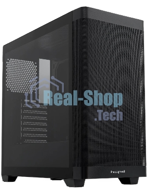 Компьютерный корпус без блока питания Case HSPD M740, Mesh Mid Tower, черный, TG, 0.6 SPCC, no fans, E-ATX, ATX, mATX, mITX, 170/400/200мм, 4x2.5