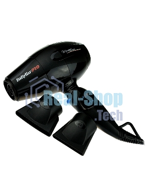Фен BaByliss Pro Murano черный, 2000 Вт, компактный, ионизация