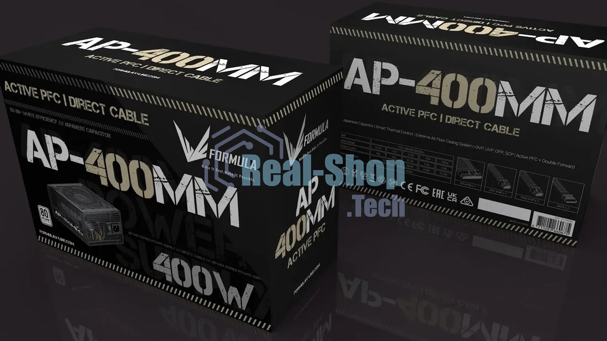 Блок питания Aerocool/Formula ATX 400W AP-400ММ 80 PLUS WHITE (20+4pin) APFC 120мм fan 6xSATA RTL