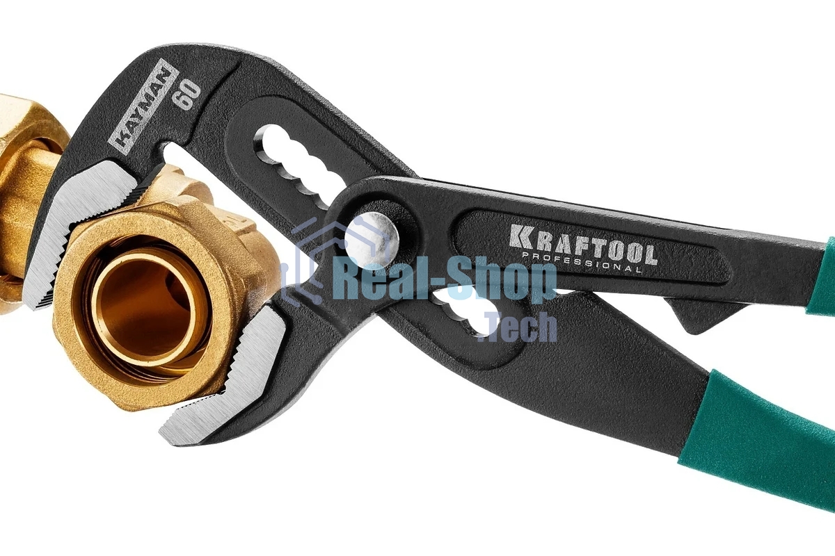 Клещи переставные KRAFTOOL 22353-25 Bulldog Cr-V, max захват 60мм, губки 6мм, 250мм