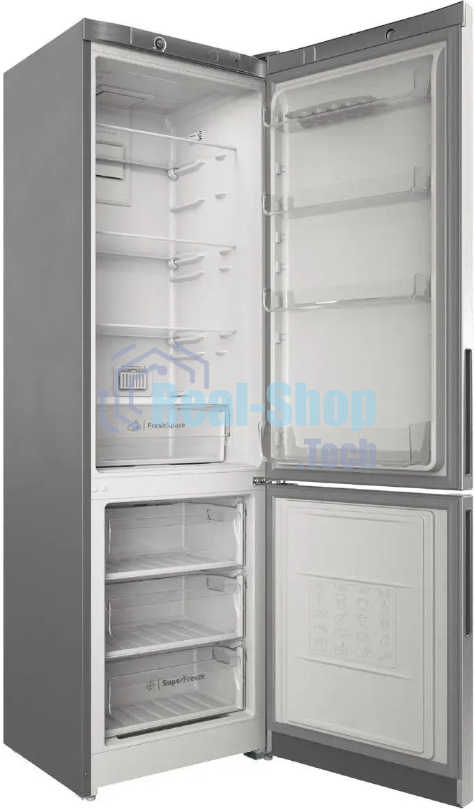 Холодильник Indesit ITS 4200 G серебристый двухкамерный 247/78л морозилка снизу, No Frost