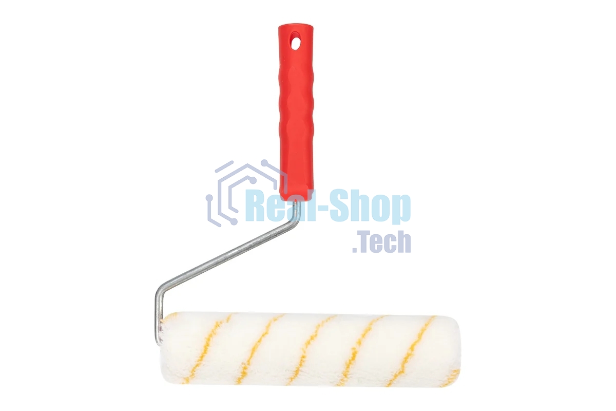 Валик Rexant полиамид белый с желтой полосой, ворс 11 мм, ширина ролика 240 мм, Ø 42 мм, бюгель 8 мм, серия 