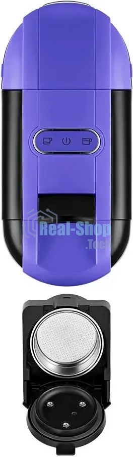 Кофемашина Kitfort КТ-7105-1 1450Вт черный/фиолетовый