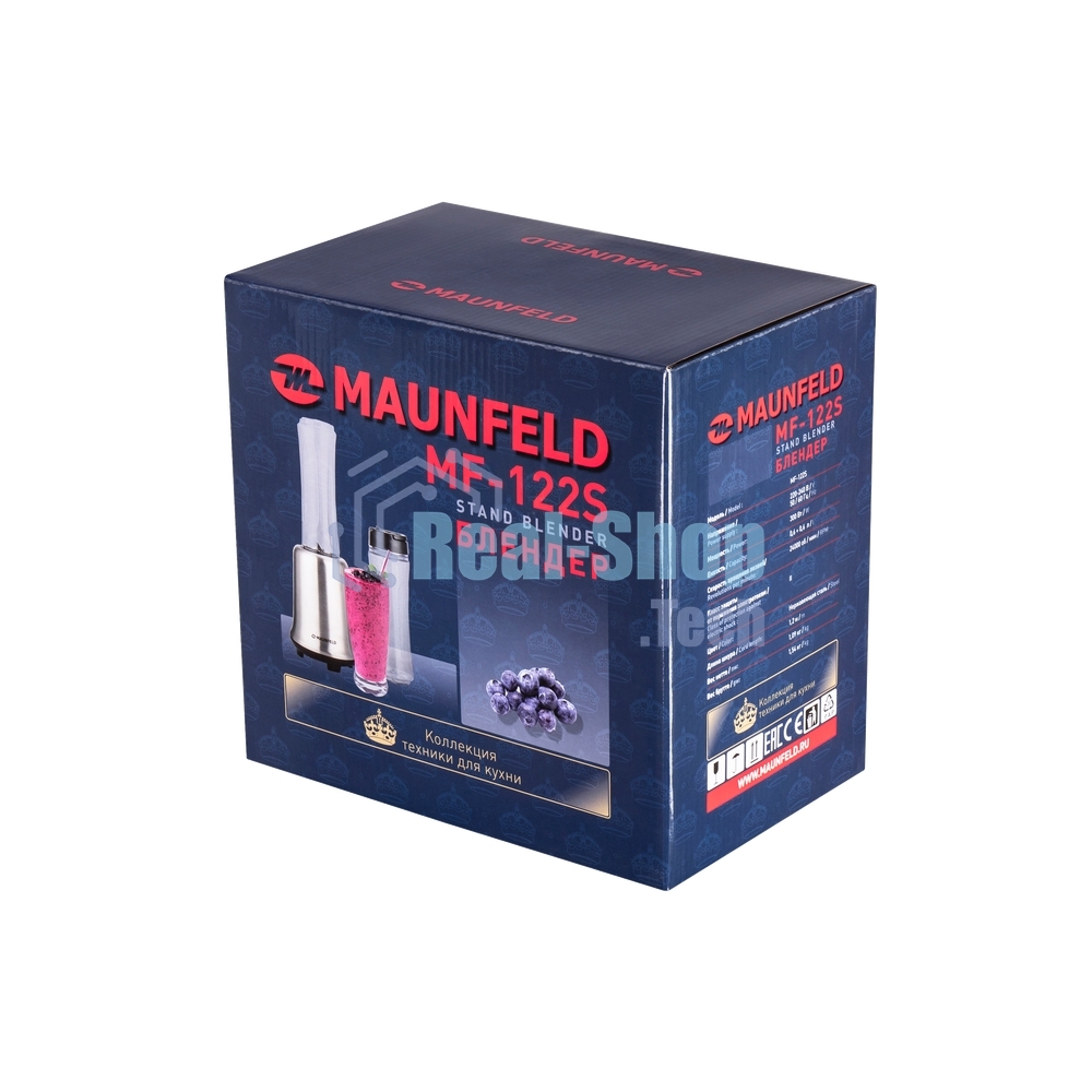 Блендер стационарный Maunfeld MF-122S нержавеющая сталь, 300 Вт