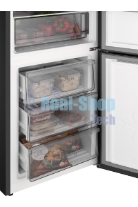 Холодильник Weissgauff WRK 185 Total NoFrost Inverter темная сталь двухкамерный 205/86л морозилка снизу