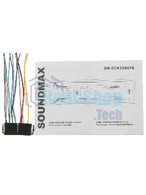 Автомагнитола Soundmax SM-CCR3186, 1 DIN, Bluetooth, USB Type-A, AUX