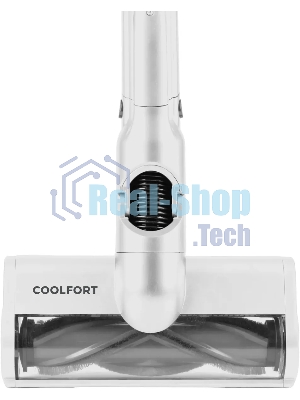 Пылесос вертикальный Coolfort CF-3002 белый, питание от аккумулятора, 120 Вт, уборка сухая, пылесборник 0.9 л, работа от АКБ max 32 мин.