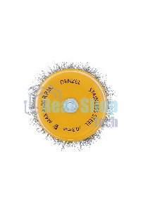 Щетка для дрели Denzel 75 мм, чашка, со шпилькой, нержавеющая витая проволока