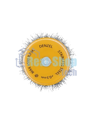 Щетка для дрели Denzel 75 мм, чашка, со шпилькой, нержавеющая витая проволока