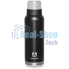 Термос Арктика 106-1200 черный, узкое горло 1,2 л, американский дизайн, антивандальное покрытие, две чашки, холод/тепло 32 ч