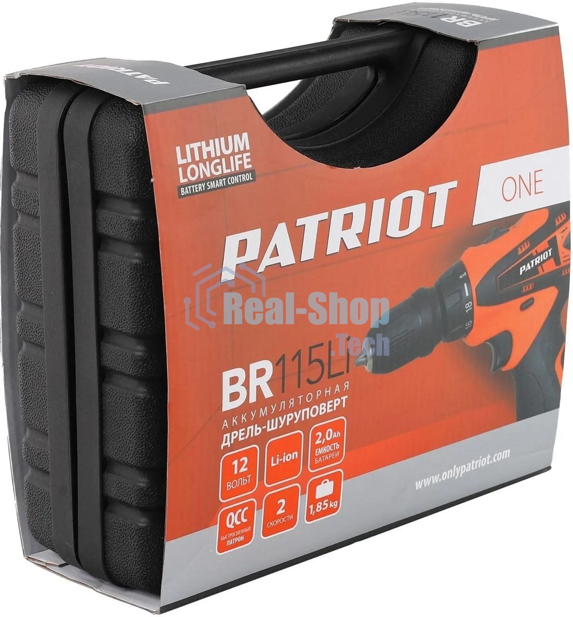 Дрель-шуруповерт Patriot BR 115Li, 12 В, 2 Ач, 25 Нм, щеточный