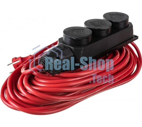 Удлинитель Power Cube PC-3G-3B-20(IP), 16А, 3 р с/з, 20 м, IP44