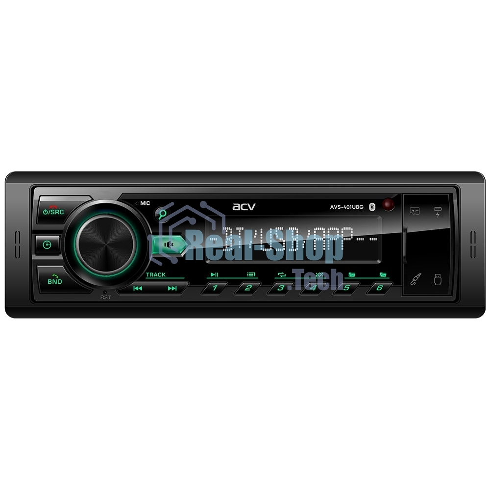 Автомагнитола ACV AVS-401UBG, 1 DIN, Bluetooth, USB Type-A, AUX