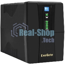 Источник бесперебойного питания ExeGate Power Back BNB-1000.LED.AVR.4C13 / 1000 ВА / 550 Вт / 4 x IEC 320 C13
