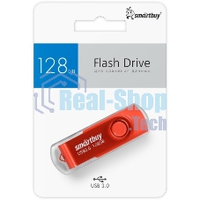 Флешка USB R/W SmartBuy Twist Red (SB128Gb3TWR), 128Gb, USB 3.0, R/W 90/40, красный