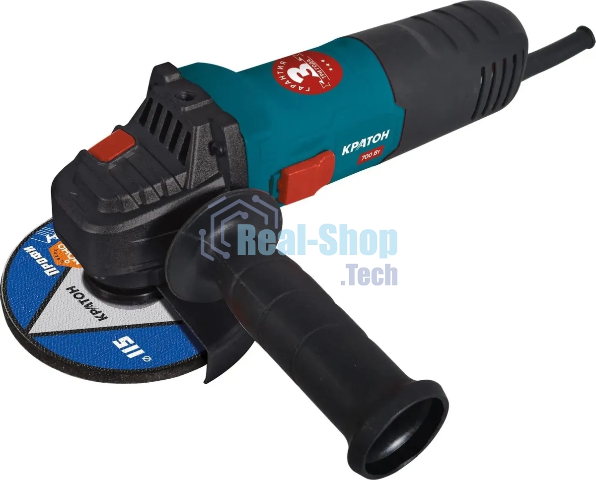 Угловая шлифовальная машина Кратон AMG-700-115 700Вт 11000об/мин рез.шпин.:M14 d=115мм (3 05 01 039)