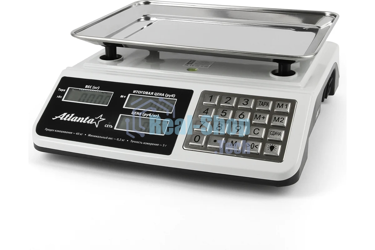 Весы торговые электронные настольные Atlanta ATH-6117 белый