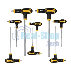 Набор шестигранных ключей Deli DL233108 8 шт. Материал: CR-V. Спецификация: 2x75 мм/2,5x75 мм/3x100 мм/4x100 мм/5x150 мм/6x150 мм/8x200 мм/10x200 мм. Удобная рукоять.