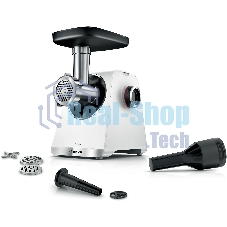 Мясорубка электрическая Bosch MFWS609W белый/черный, 2100 Вт, 3.5 кг/мин, реверс, насадки - 4
