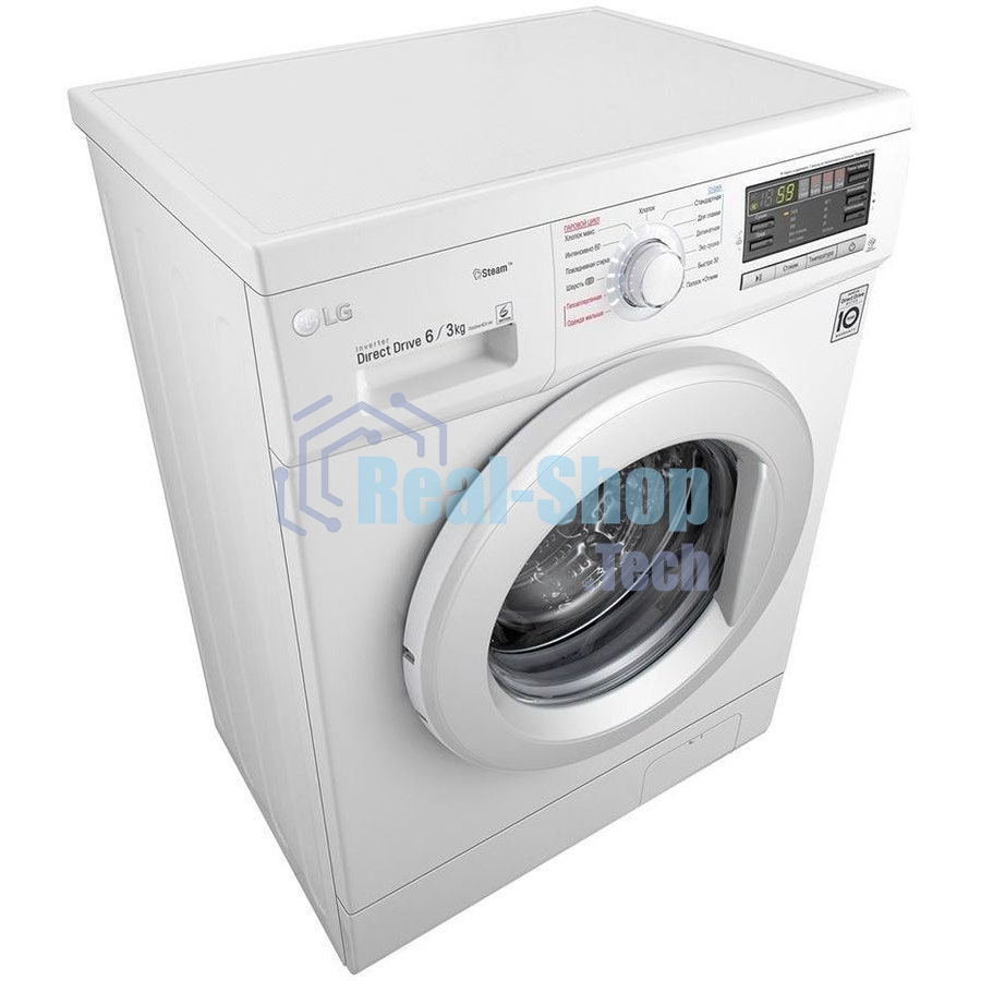 Стиральная машина LG F1296HDS1 белый, загрузка фронтальная 7 кг, 1200 об/мин., класс: А