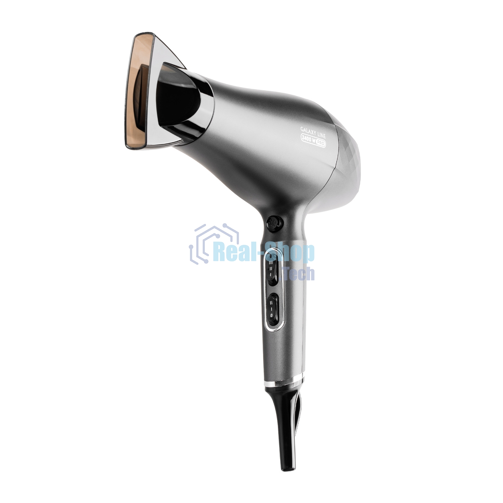 Фен для волос Galaxy Line GL 4368, антрацитовый, 2400 Вт, защита мотора от перегрева, функция 