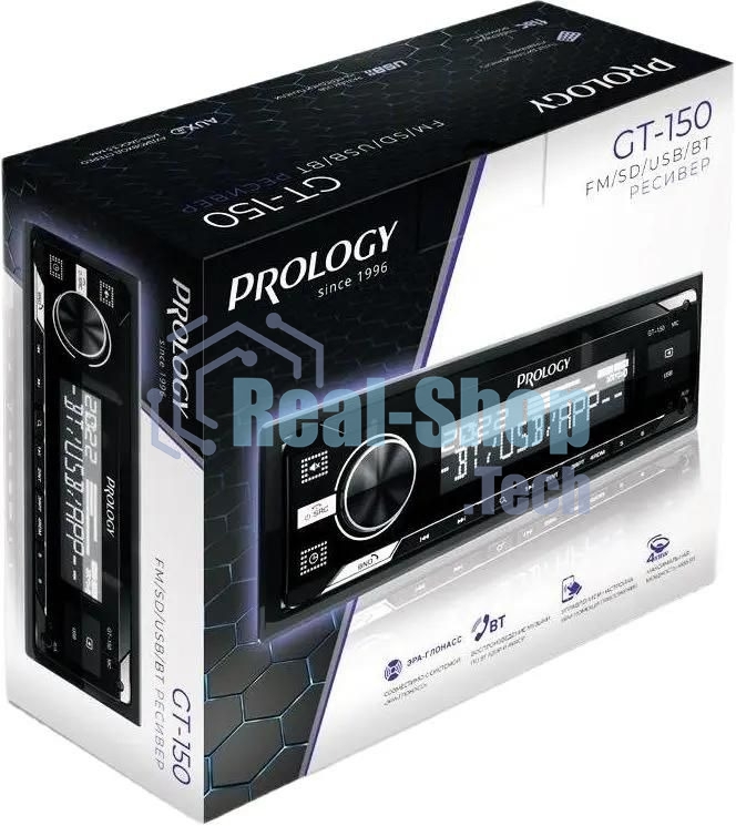 Автомагнитола Prology GT-150, 1 DIN, Bluetooth, USB Type-A, AUX, пульт ДУ