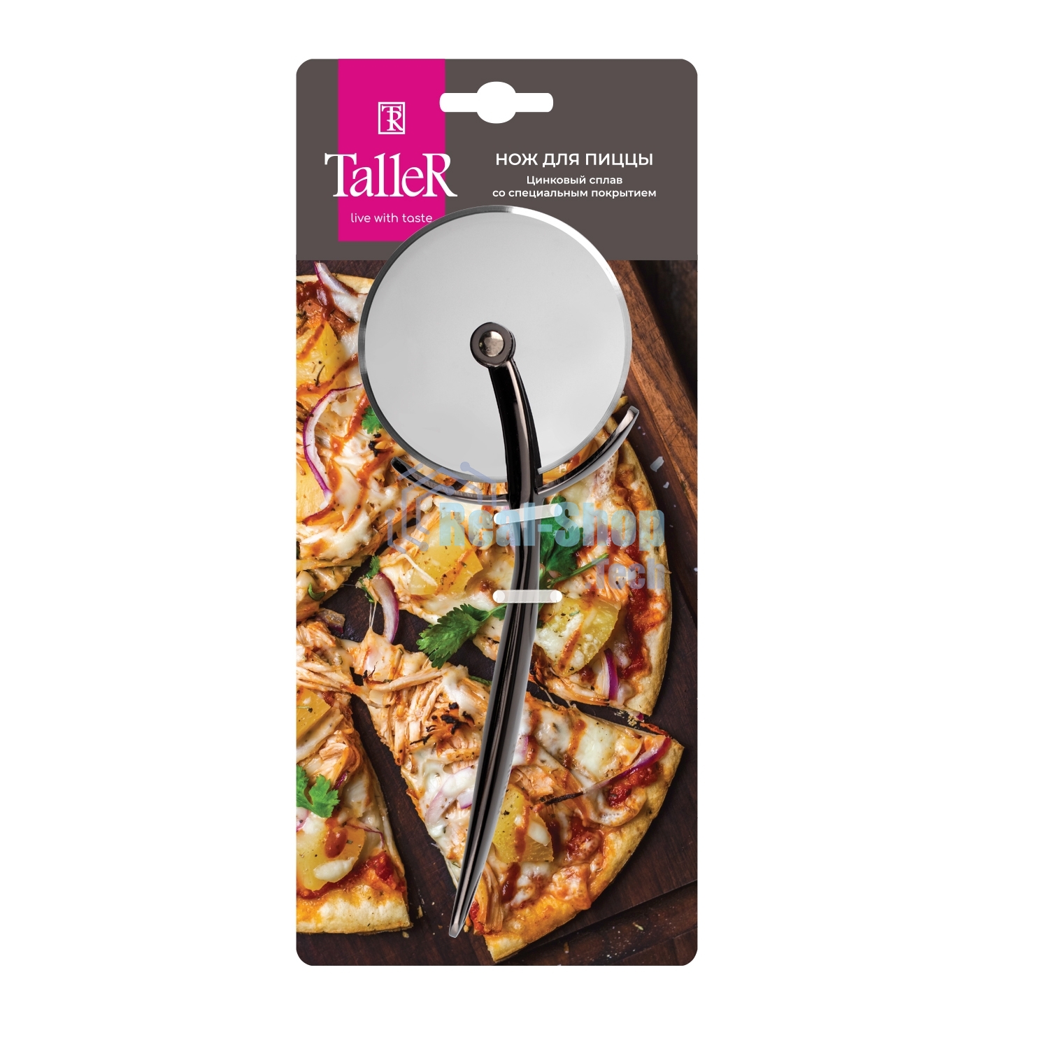 Кухонный нож для пиццы TalleR 65134-TR нержавеющая сталь, ручка из цинкового сплава